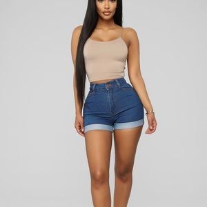 Fashion Nova Carter Denim Shorts - Medium Wash